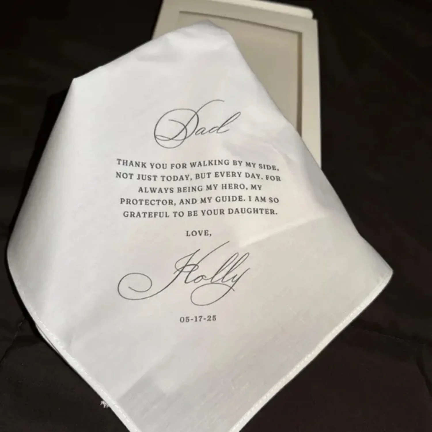 Pañuelo Happy Tears, algo de regalo de boda azul, pañuelo de novia personalizado, pañuelo de boda personalizado, pañuelo de boda floral, Br