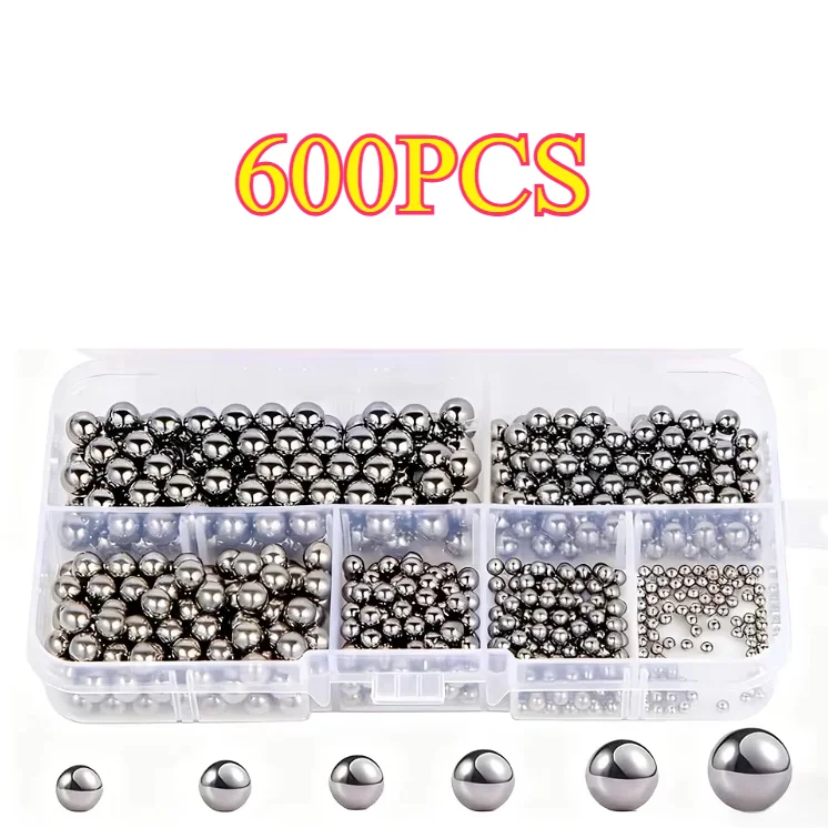 

600 PCS Combination set steel balls 304 stainless steel precision balls 2.385-6.35mm Bicycle bearingsteel balls