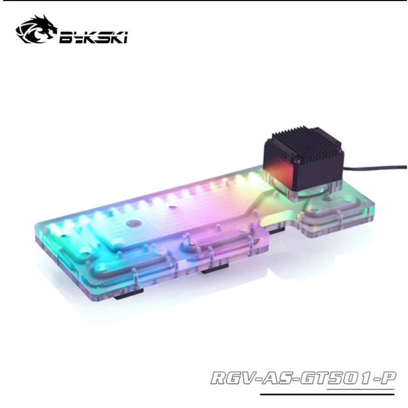 BYKSKI Acrylic Board Water Channel Kit Solution for ASUS TUF GAMING GT501 Computer Case for CPU/GPU Block Support DDC Pump RGB