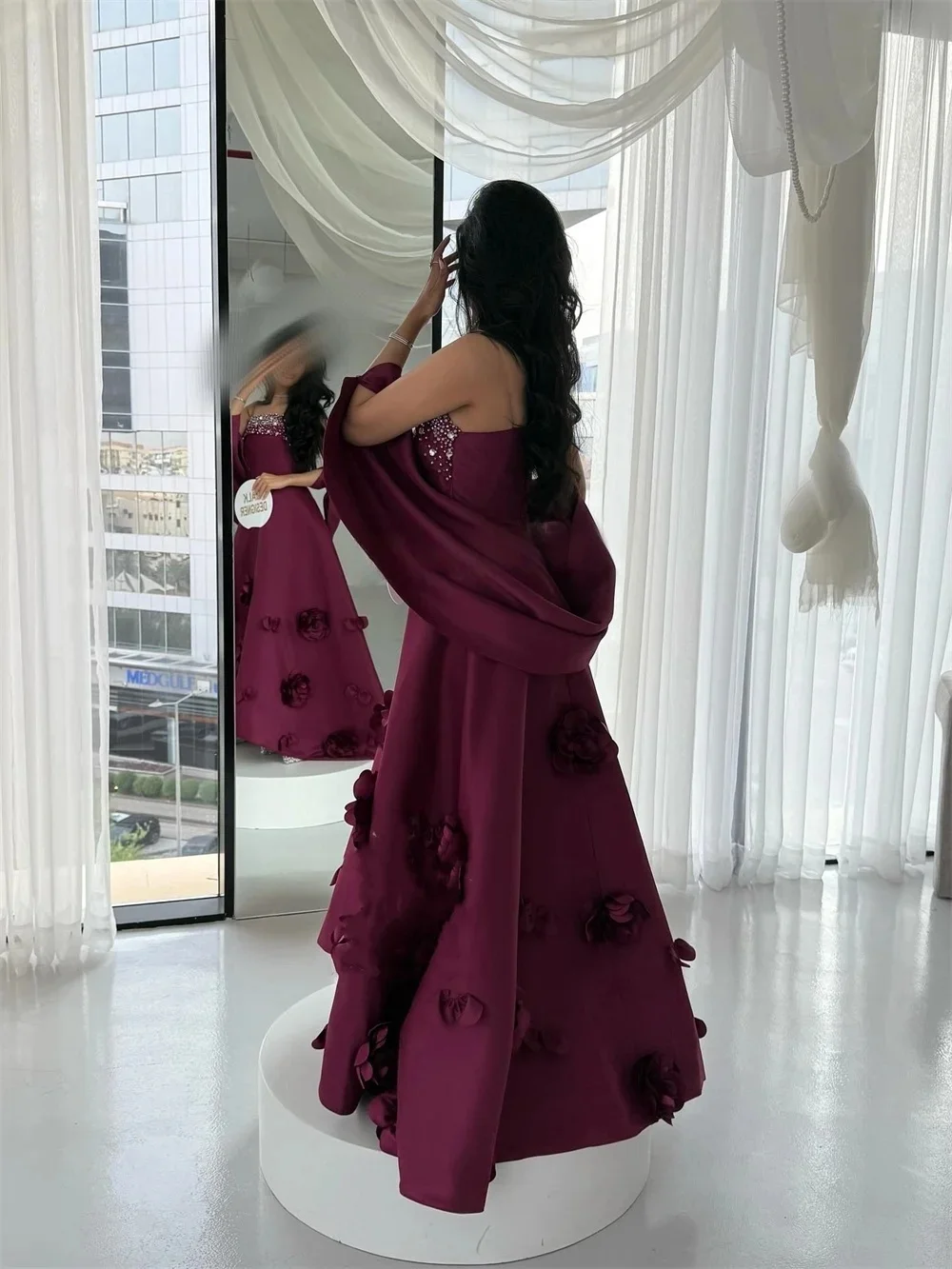 فساتين سهرة طويلة مطرزة بالزهور حسب الطلب، فساتين سهرة للجنسين، جيرسي ريترو دبي السعودية، حفلة موسيقية عربية مخصصة