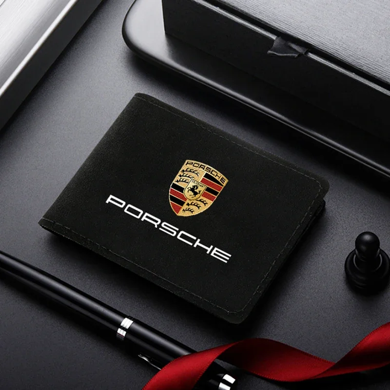 New Driver License Holder Suede Card Bag  ID card storage folder For Porsche Boxster Cayman Cayenne 911 Macan Panamera