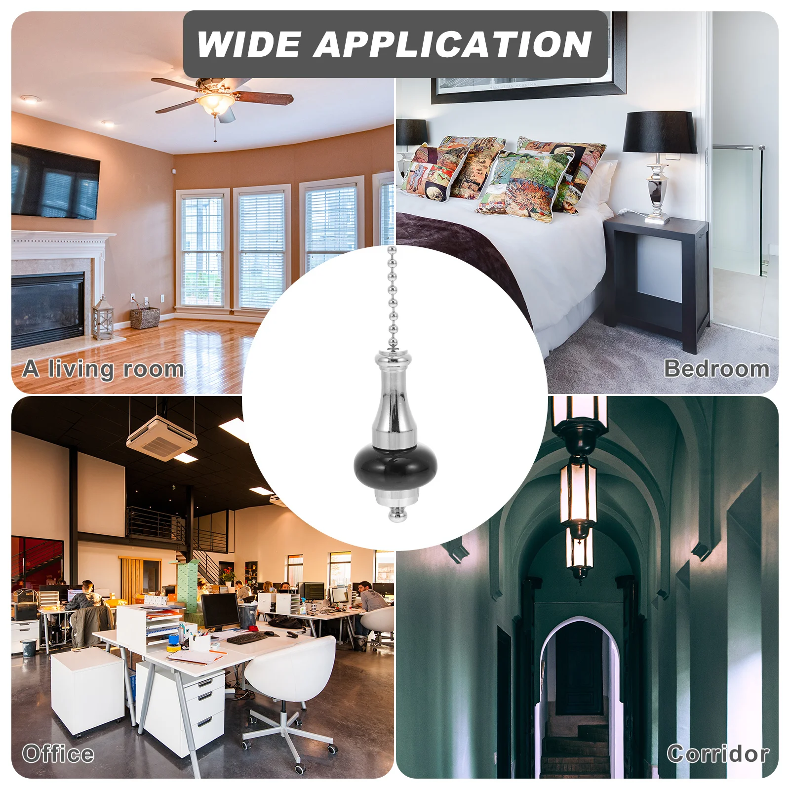 

2Pcs Ceiling Fan Decoration Lamp Hanging Ornament Premium Material Safe Assured Luxury Atmosphere Home Decor Ceiling Light Chain