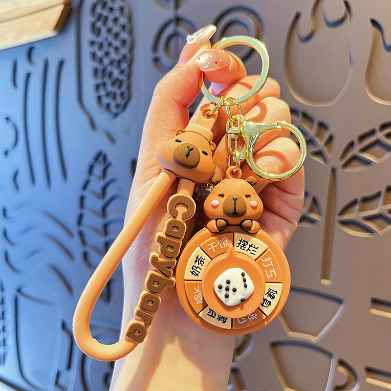 

Original Kapibala Revolving Fun keychain, cute cartoon capybara key chain