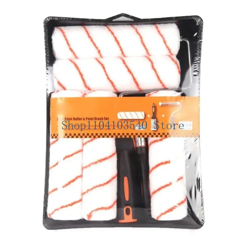 02DC Conjunto rolos e bandejas pintura com ferramentas atualizadas Conjunto pintura fácil usar para DIY