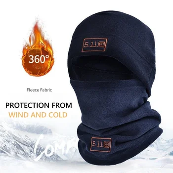 Conjunto de chapéu e cachecol de lã militar tático, capa térmica para cabeça, balaclava quente de inverno, máscara facial, esportes, ciclismo, protetor de pescoço