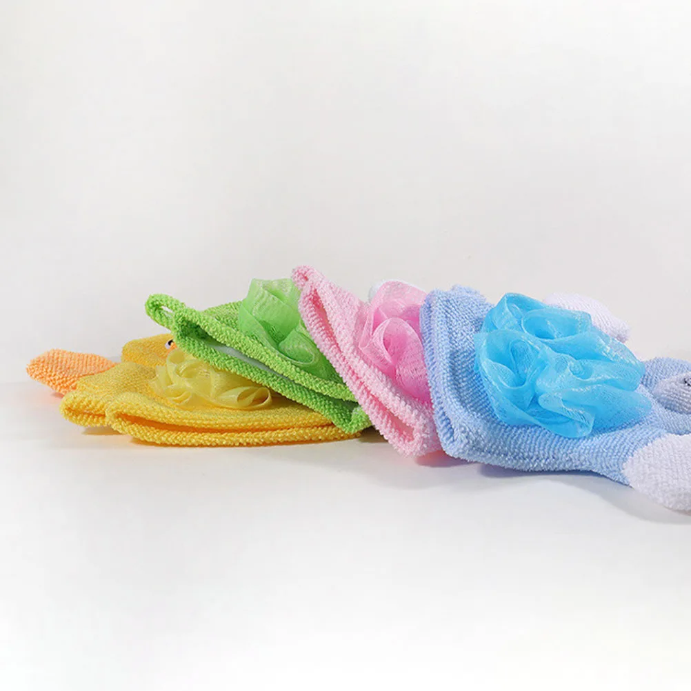 

4Pcs Body Shower Wipe Gentle Exfoliating Gloves for Kids Safe Bathing Glove Back Rub Clean Tool Home Spa Essential