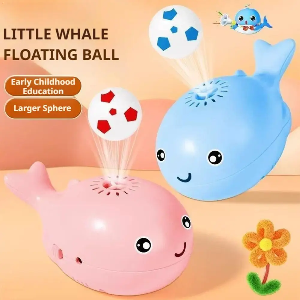 Cute Whale Floating Ball Toy USB Rechargeable Electric Fan Blow Suspension Ball Educational Toy Gift for Kids Toddlers