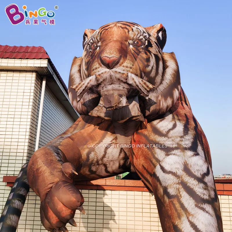 New Arrival 3mH Wall- hanging Inflatable Tiger For Activity Decoration