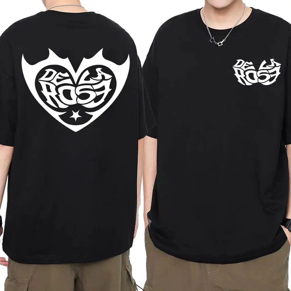 

Singer Dela Rose Album Logo T-shirt 2025 Summer Men's Women's Fashion Retro Aesthetics Trendy Casual Cotton Hot Selling T-shirt