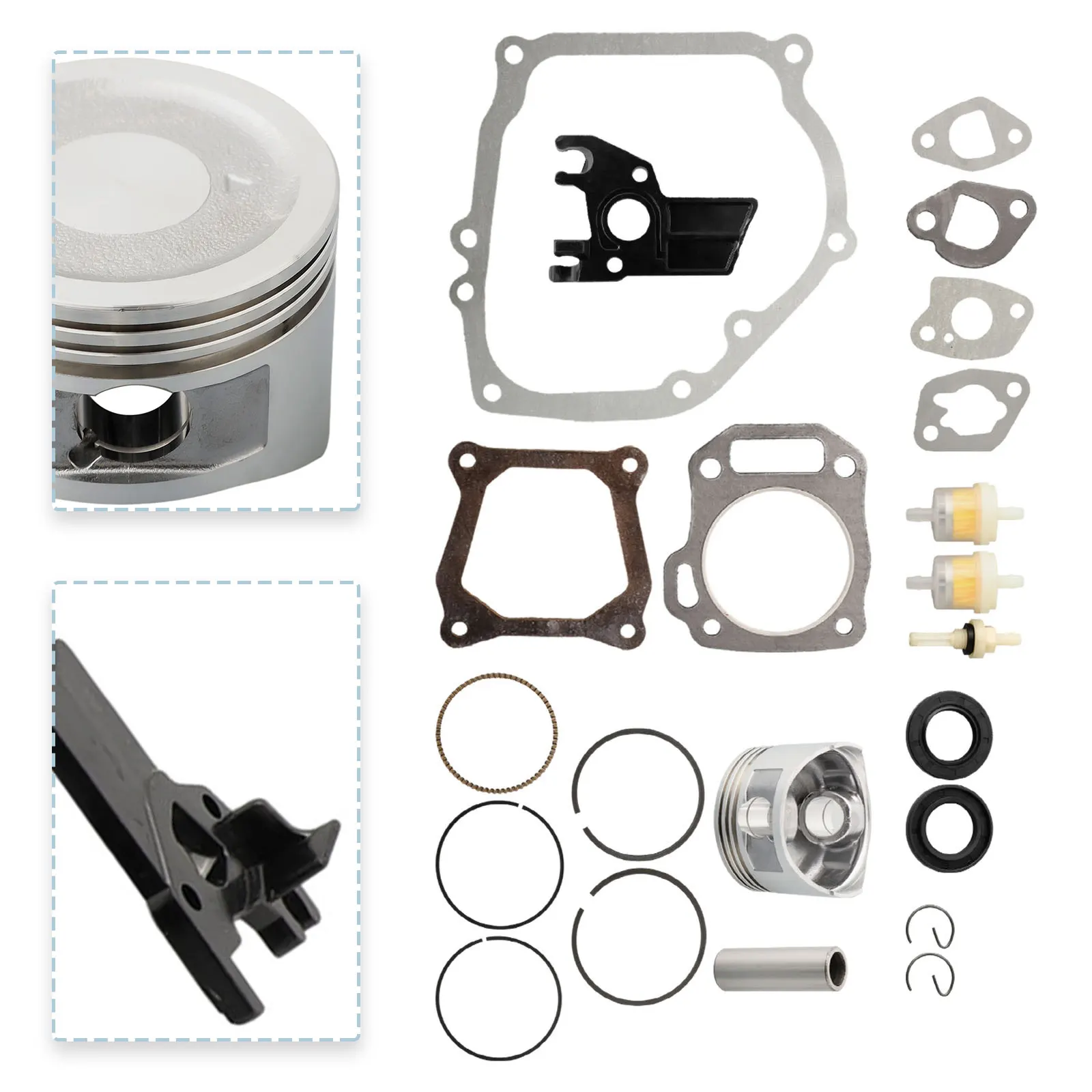 Engine Overhaul Kit for GX200 5.5HP 6.5HP Containing For Piston Rings Gaskets Fuel Filter Joint Filter and Multiple Seals