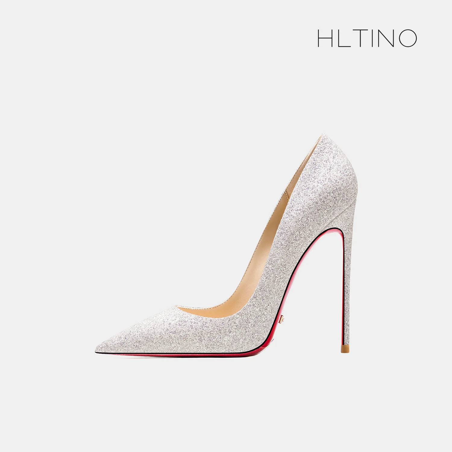 

Серебряные свадебные модельные туфли, женские модные блестящие туфли-лодочки на высоком каблуке с блестками, туфли с красной подошвой, белые вечерние туфли на шпильке