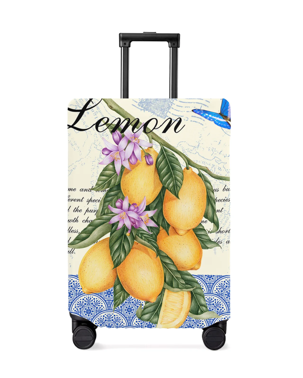 Moroccan Retro Butterfly Fruit Lemon Luggage Protective Cover Travel Accessories Suitcase Elastic Dust Case Protect Sleeve