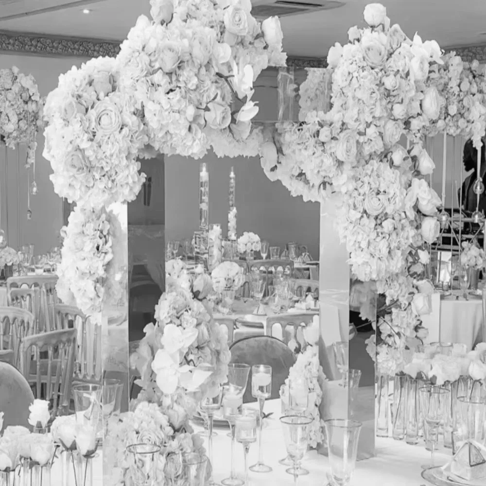 Luxury Rectangular Floral Arch stand table Backdrop stand square Arch Floral for Wedding table Décor
