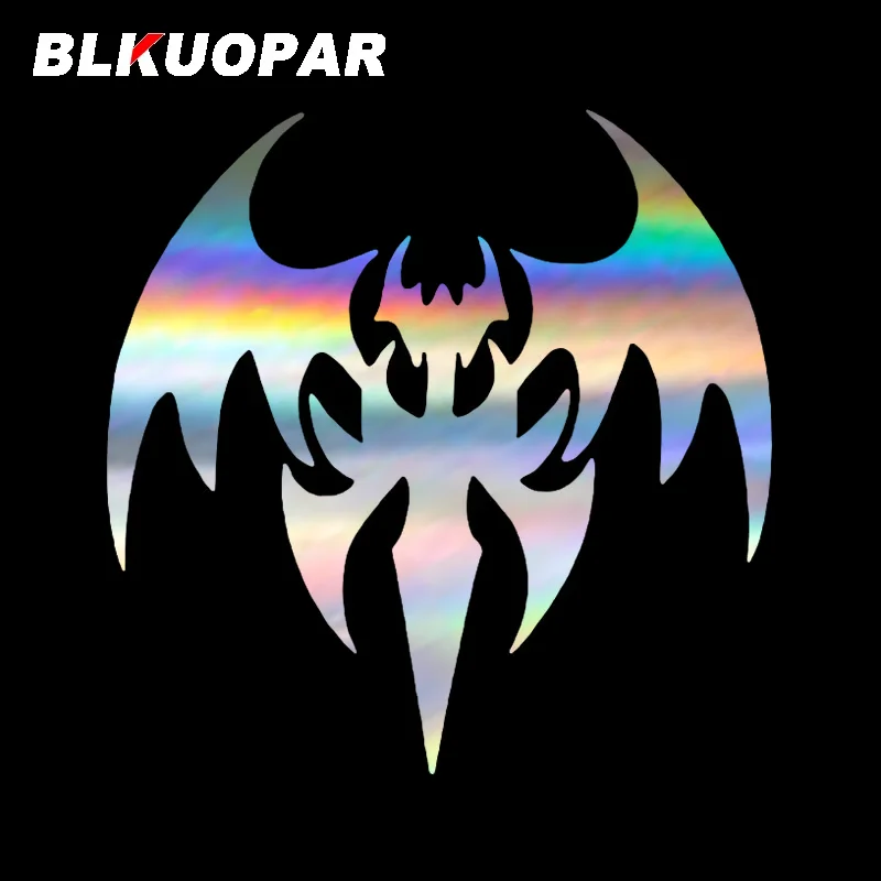 BLKUOPAR Lost Art Video Game Car Sticker Icon Logo Bat Cross Totem Scratch-Proof Holography Graphics Laser Decal Motorcycle