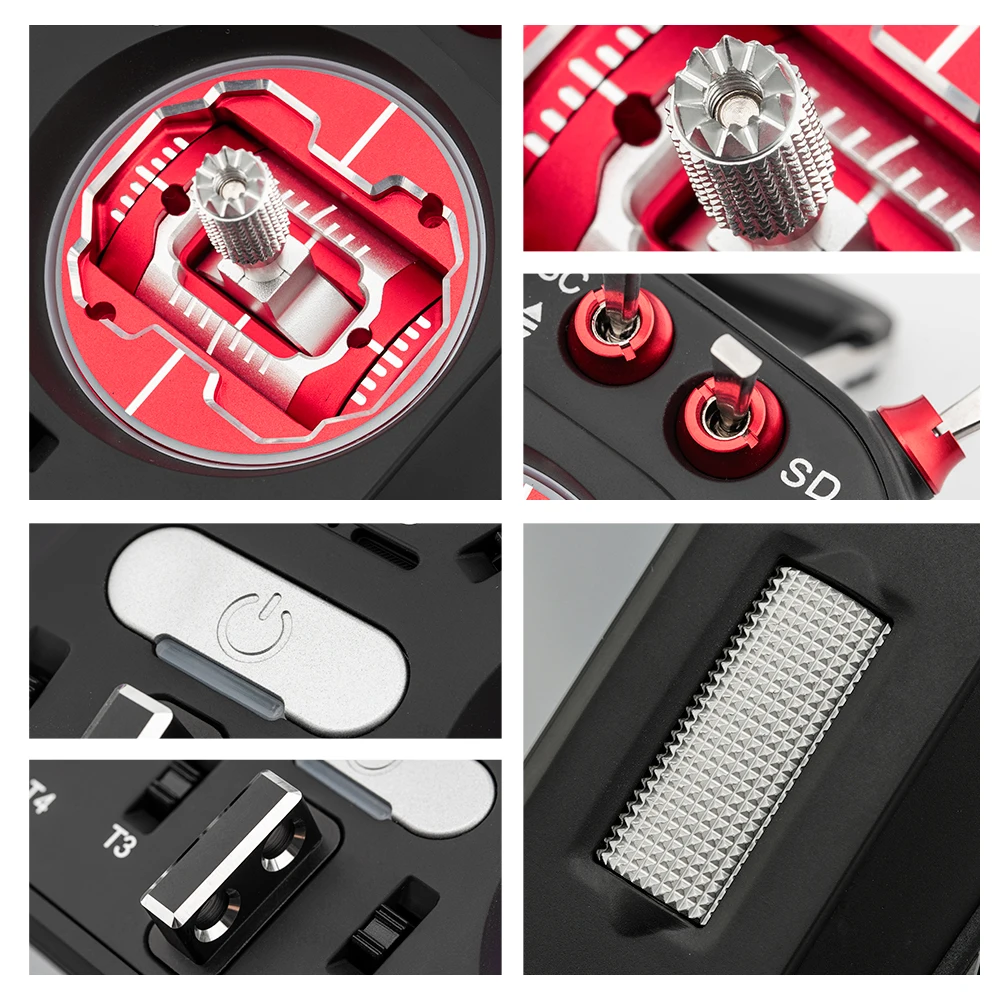 HelloRadio V16 MAX Sender ELRS 4IN1 2,4G Links Hand Gas Fernbedienung Al Stimme LED für Flugzeug FPV Drone Flugzeug DIY