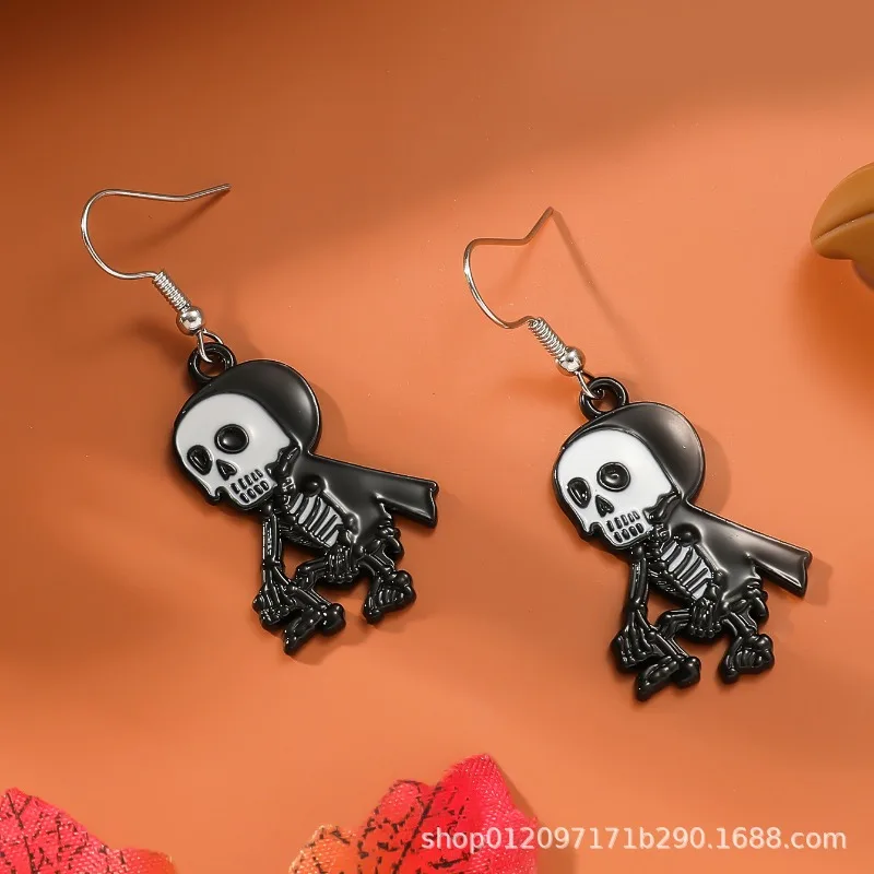 Kawaii New Arrival Jack and Sally Nightmare Before Christmas Skellington Handcraft Acrylic Epoxy Fish Hook Dangles Earrings
