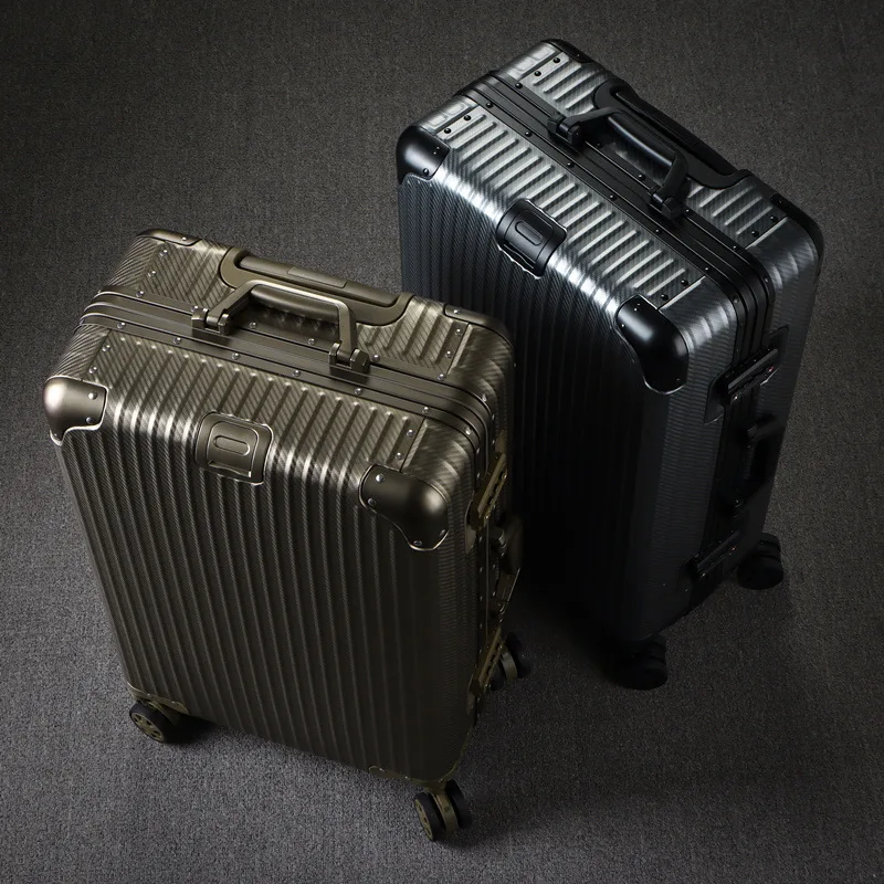 

Aluminum Magnesium Alloy Travel Suitcase 20 Inch Che-In Bag 28 Inch ex Lage with Silent Wheels And Password Lo