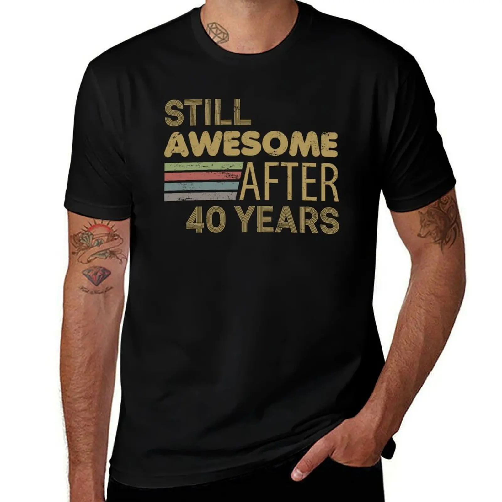Awesome 40th Birthday T-Shirt man t shirt luxury funny t shirts man t shirts for man pack white T-shirt