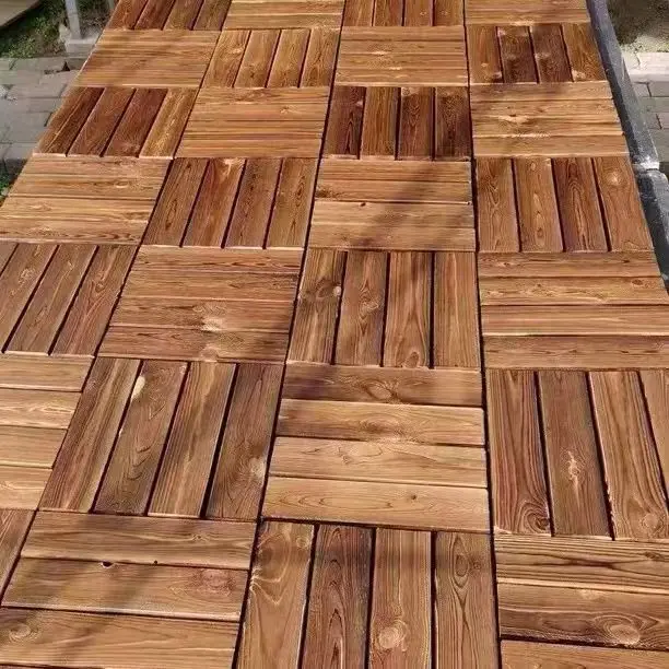 Solid Wood Flooring Balcony Bathroom Courtyard DIY Garden Terrace Outdoor Splicing Flooring Waterproof And Anti Slip Floor Mat