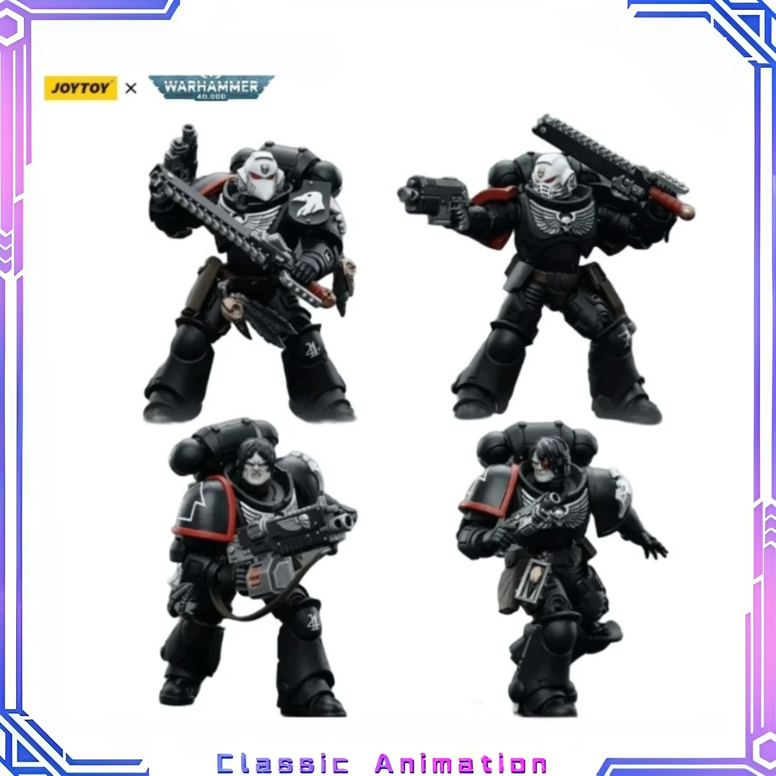

JOYTOY подлинная оригинальная фигурка Warhammer 40K 1/18 (4 шт./компл.) 40K Raven Guard Intercessor аниме модель в наличии фигурка