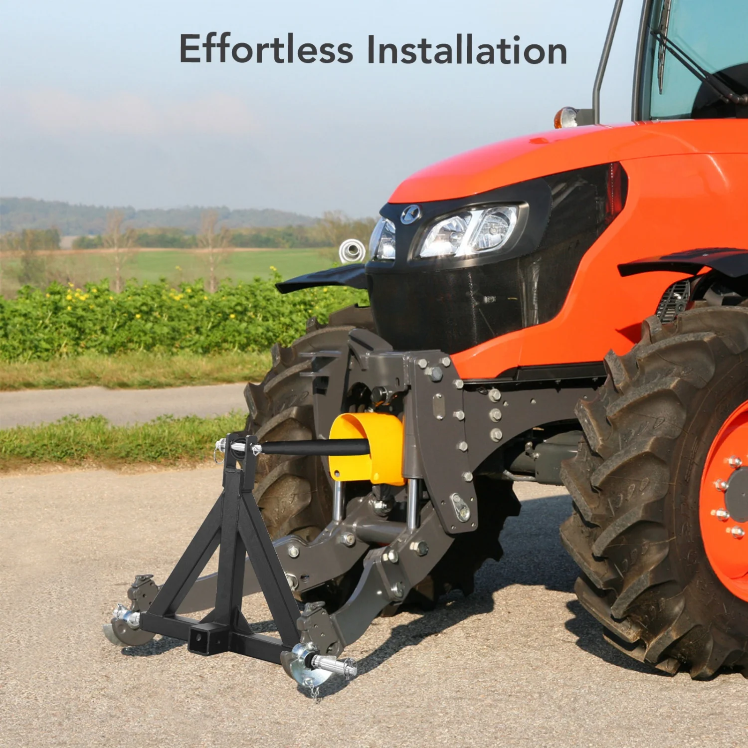 

3-Point 2" Trailer Hitch Receiver Adapter for Category 1 Tractors – Compatible with BX Kubota, NorTrac, Kioti, Yanmar