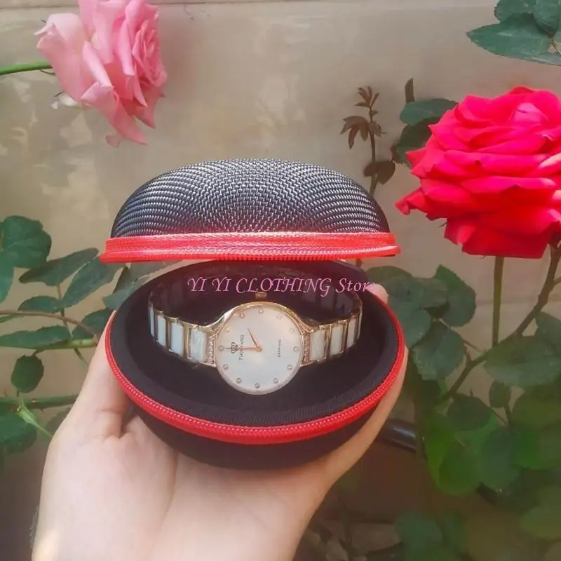 

N5KF Portable Watch Travel Case Cashioned Coushiated Tround Portable Watch Holder для протекающих мешочков для проездных часов с