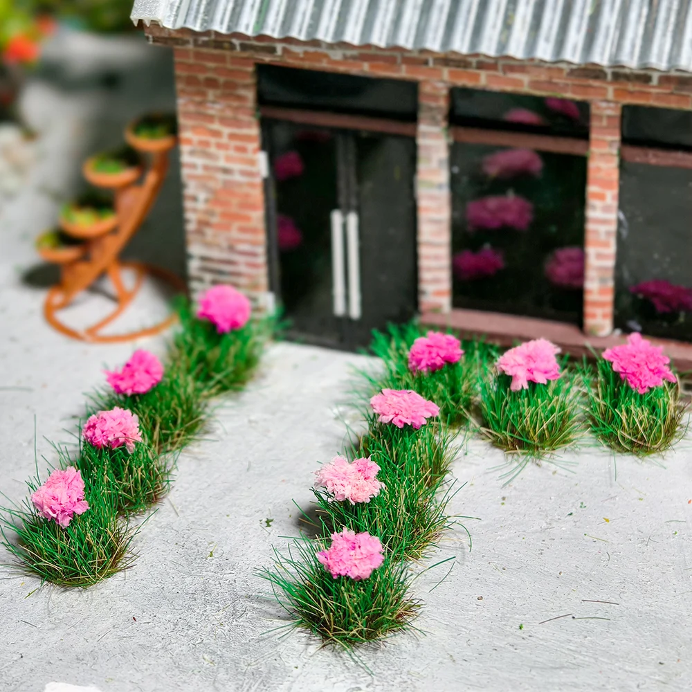Sztuczny miniaturowy kwiatowy grządka do modeli kolejowych Ho N / krajobrazu w piaskownicy / tworzenia modeli DIY / dioramy / rękodzieła / dekoracji domu