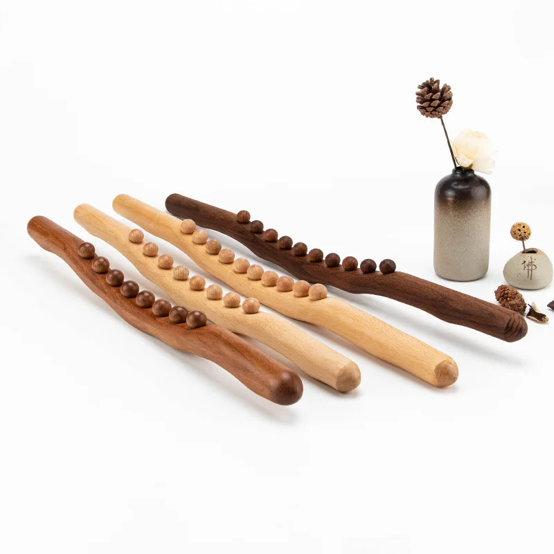 

Rolling Pin Universal Back Needle Massage Tendons Beech Wood Scraping Stick Point Treatment Guasha Relax Therapy Tool