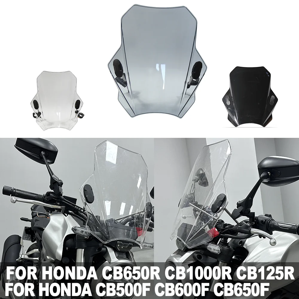 

Universal Motorcycle Windshield FOR HONDA CB650R CB1000R CB125R CB500F/650F/600F Spoiler For Street Bike Windscreen Waterproof