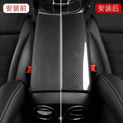 2*Carbon fiber Car Interior Center Armrest Box Console Box Storage Box Trim Cover For Mercedes-Benz C E GLC Class W213 W205 X253