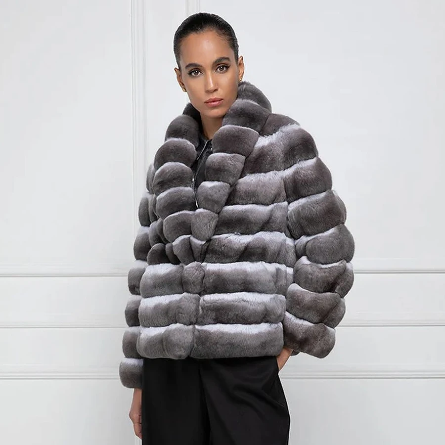 Women Rex Rabbit Fur Coats Winter Warm Coats Woman 2024 Rabbit Fur Jackets For Women Luxury Brand Women Jackets