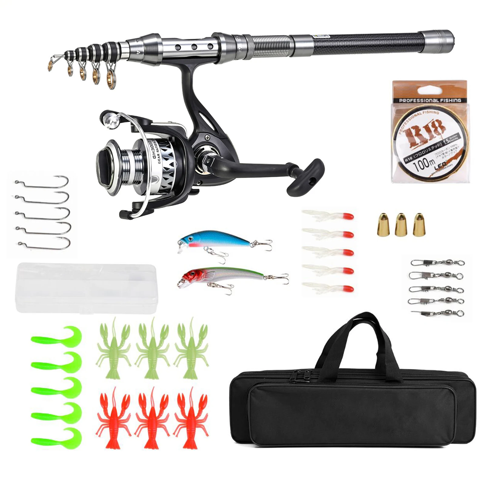 

Fishing Kit Fishing Rod Fishing Rod Reel Kit Telescopic Fishing Reel Carbon Fishing Rod Reels Fishing Accessories