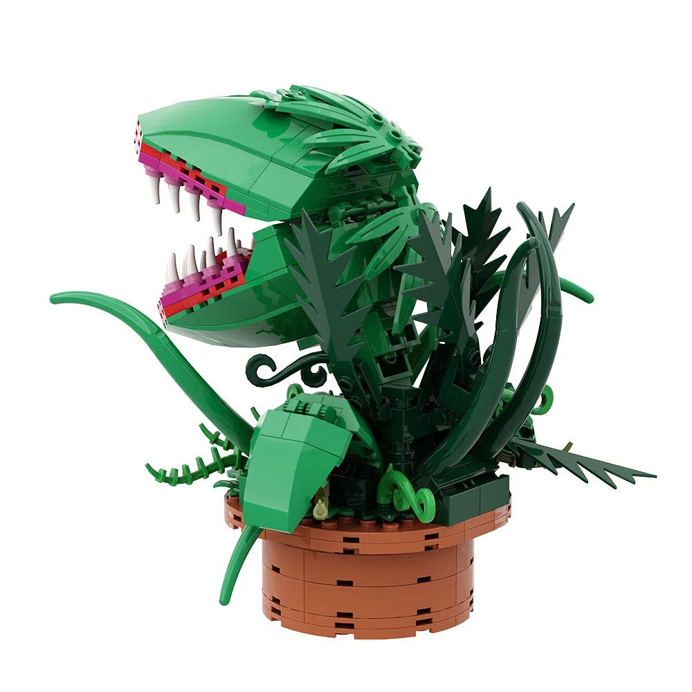 Moc vasos de plantas canibal flores bloco de construção montado horror shopes homem-comer vaso de flores jogo tijolo brinquedo presente do feriado