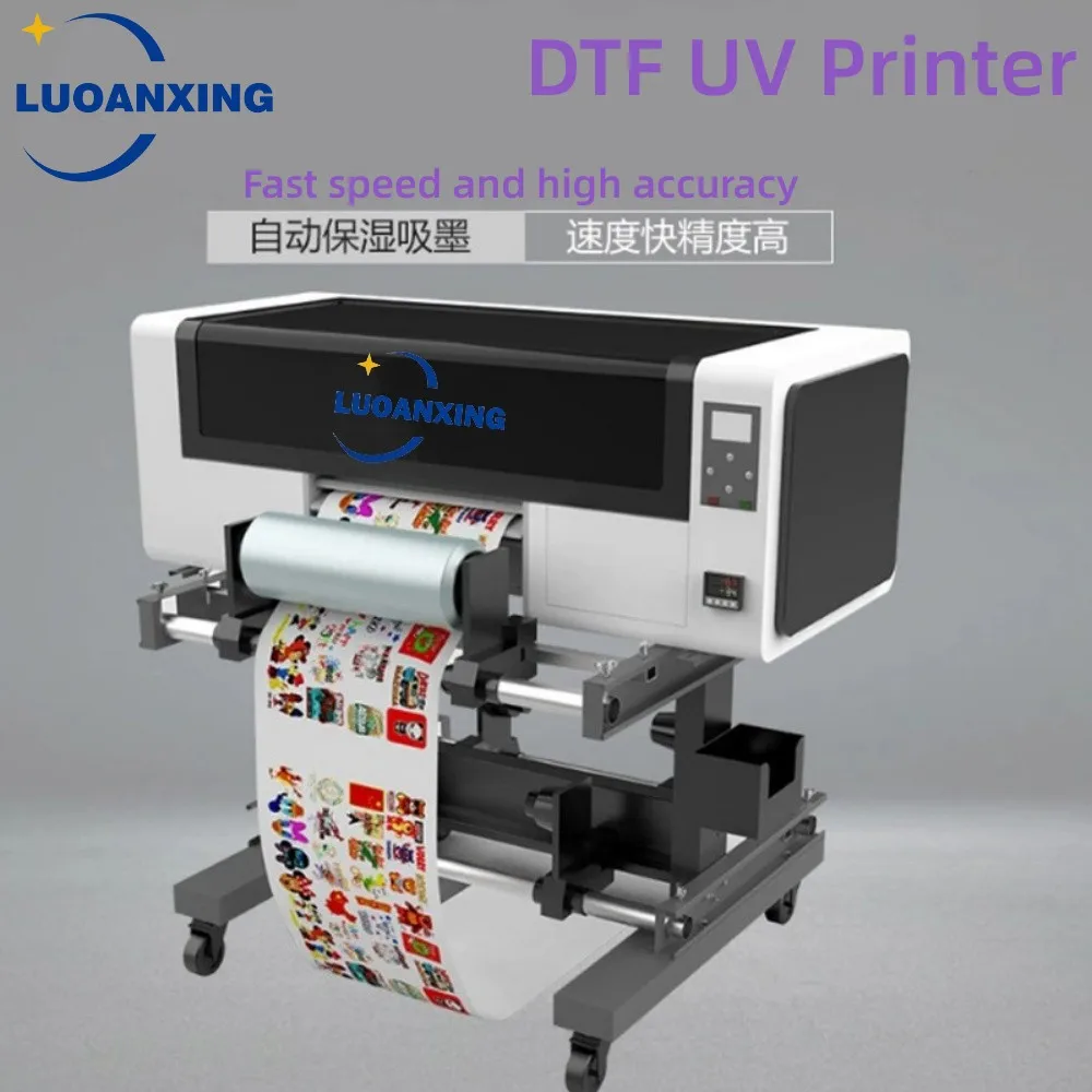 2 In 1 A3 UV DTF Printer Dual XP600 Print head with Laminator Gliding UV DTF Sticker Printer Adhesive Sticker Printing Machine