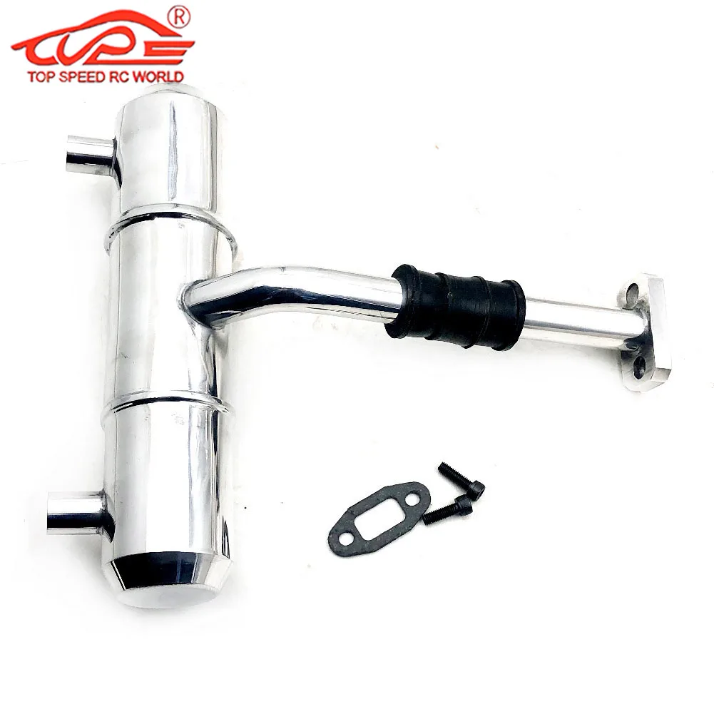 Aluminum Double Exhaust Pipe Tuned Pipe for 1/5 HPI Rofun Rovan Km Mcd Redcat BAJA 5b 5t 5sc SS Truck Rc Car Parts