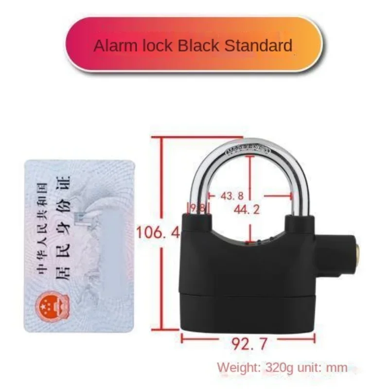 Anti-theft Alarm Lock Padlock Motorbike Locks Electric Bicycle Locks Outdoor Door Locked Waterproof Anti-pick Anti-theft Lock