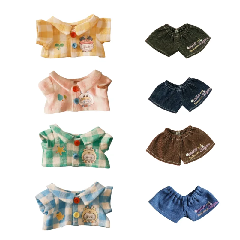 17 cm doll clothes, vinyl blind box doll clothes, summer T-shirt and pants set, can be put on and taken off