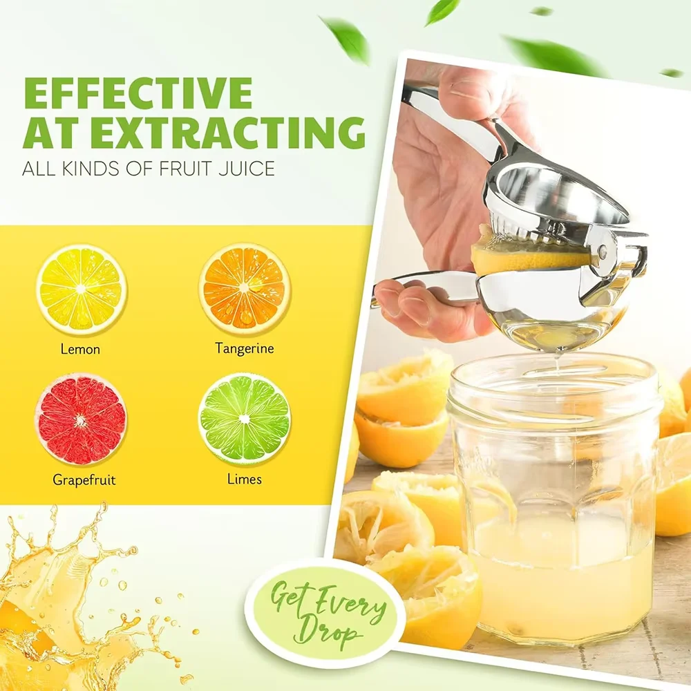 LMETJMA Premium Lemon Squeezer Zinc Alloy Manual Press Juicer Lime Squeezer Heavy Duty Citrus Juicer Squeezer Bowl Kitchen Tools view 5