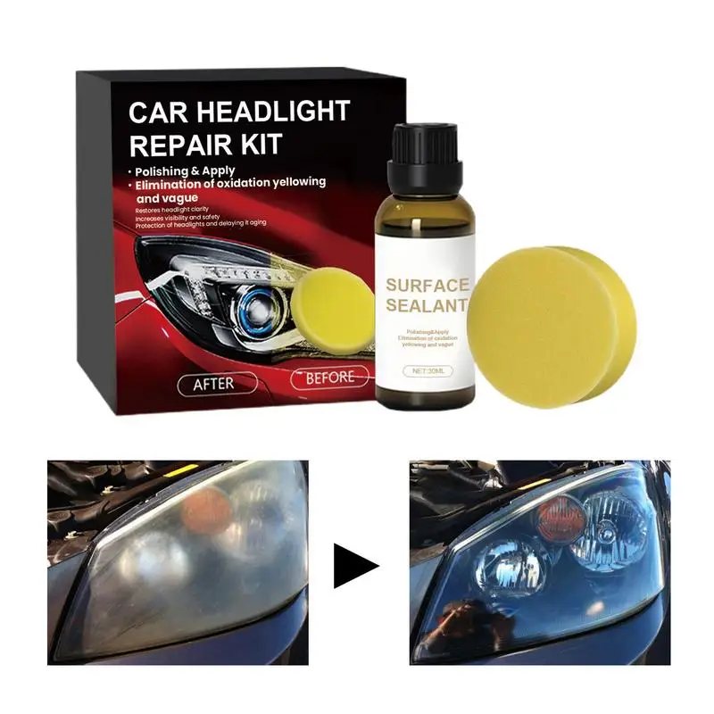 

Headlight Coating Fluid 30ml Scratch Repair Liquid Car Headlight Lens Scratch Repair Polish Protective Headlight Cleaner