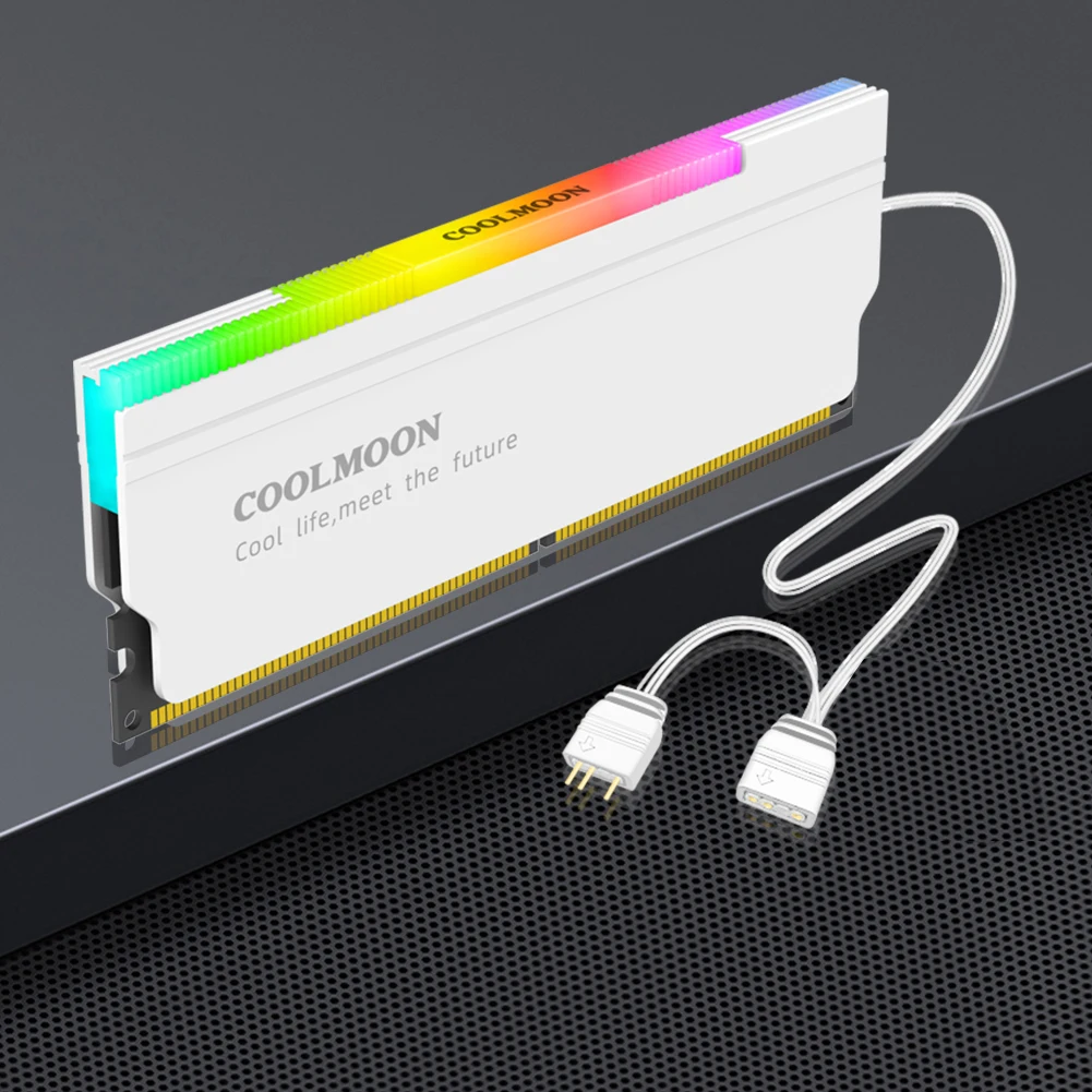 COOLMOON ARGB RAM برودة DDR الذاكرة Aura Sync 5V-3PIN مفرشة الحرارة برودة المبرد ل DDR 3/4 كمبيوتر مكتبي 1-2 قطعة