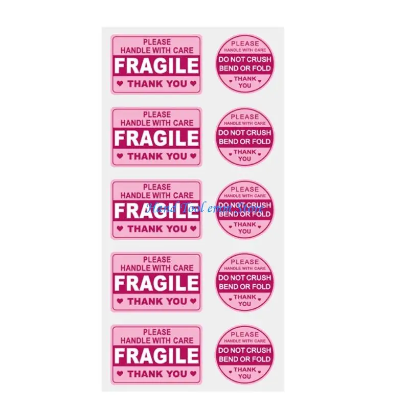H37F 10 Sheets Handle with Care Fragile Sticker Fragile Warning Labels for Transport
