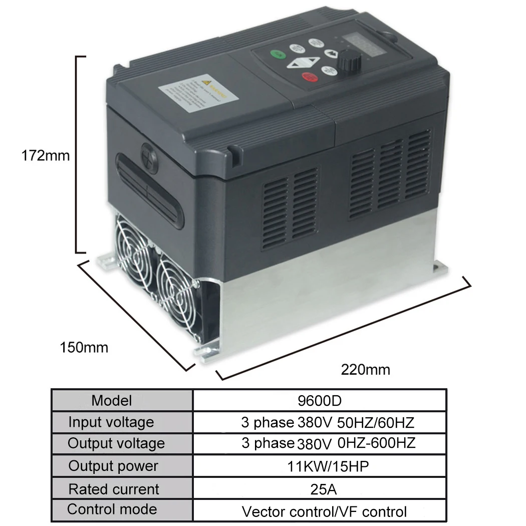 380V 0.75/1.5/2.2/4/5.5W/7.5/11KW VFD Przetwornica częstotliwości AC Trójfazowe wejście na trójfazowe napędy wyjściowe Przetwornica częstotliwości