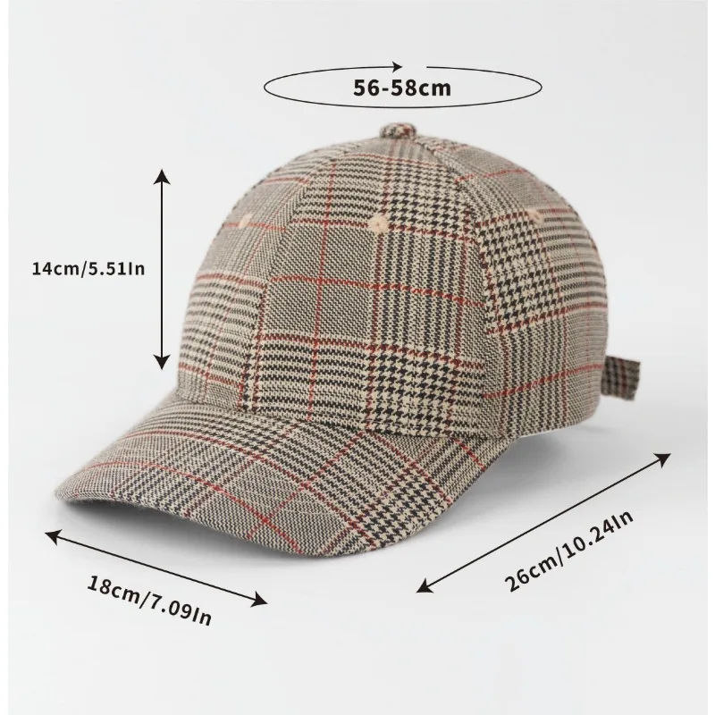 Retro Plaid Baseball Cap for Men and Women Casual Plaid Duckbill Cap Colorful Plaid Autumn Winter New Fashion Styles