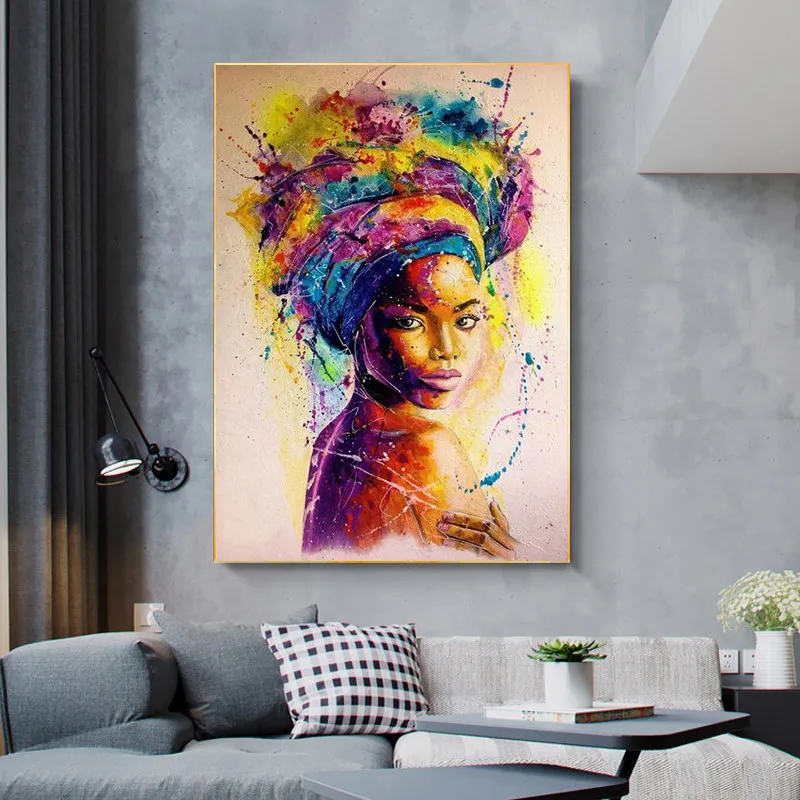 GATYZTORY African Black Woman Paint By Number HandPainted Kit On Canvas DIY Oil Painting Pictures By Number Art Home Decor Gift