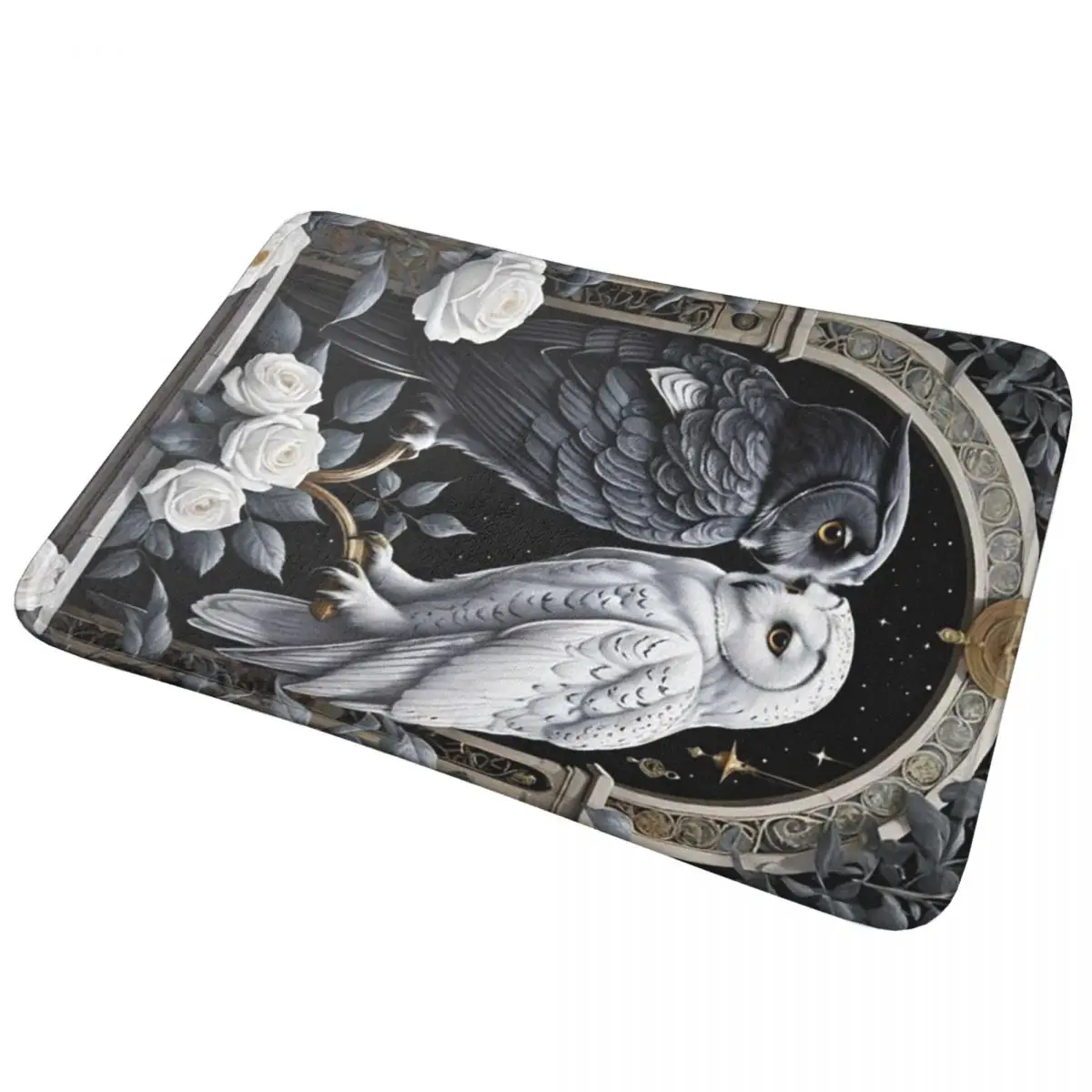 

Нескользящий коврик для двери в темном стиле с принтом совы, напольный коврик, противоизносный ковер для кухни, входа, дома, ванной комнаты, коврики для ног