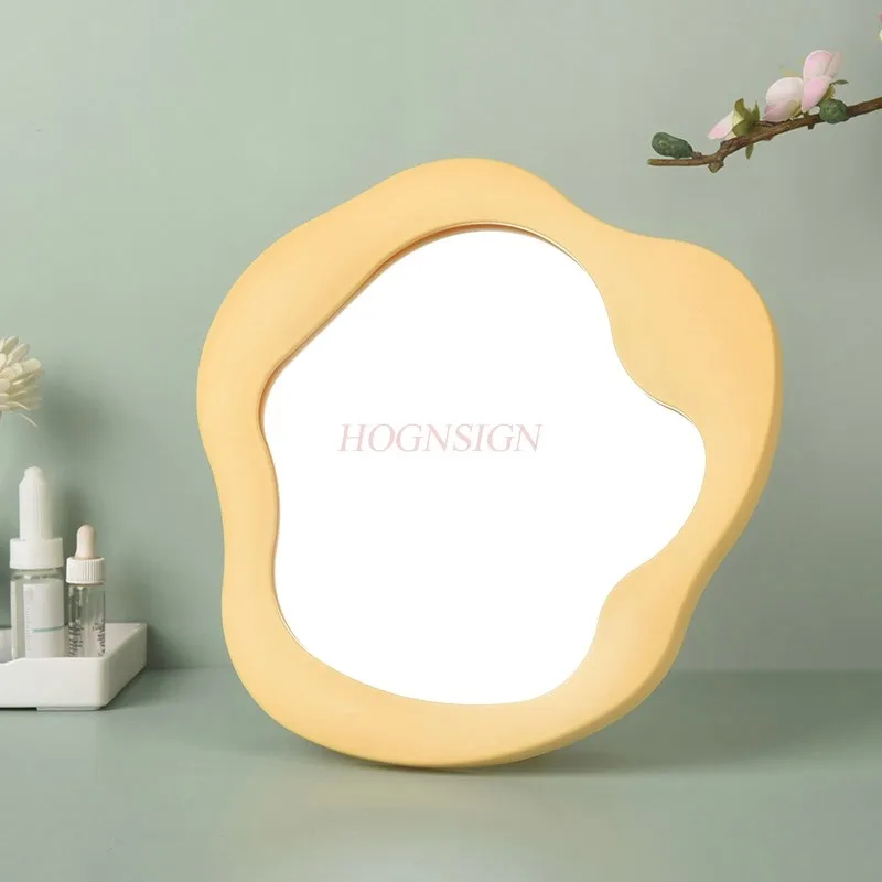 ミラー、化粧鏡、折りたたみデスクトップ、寮の壁掛け漫画、かわいいデスクトップ、小さな化粧鏡、ポータブル