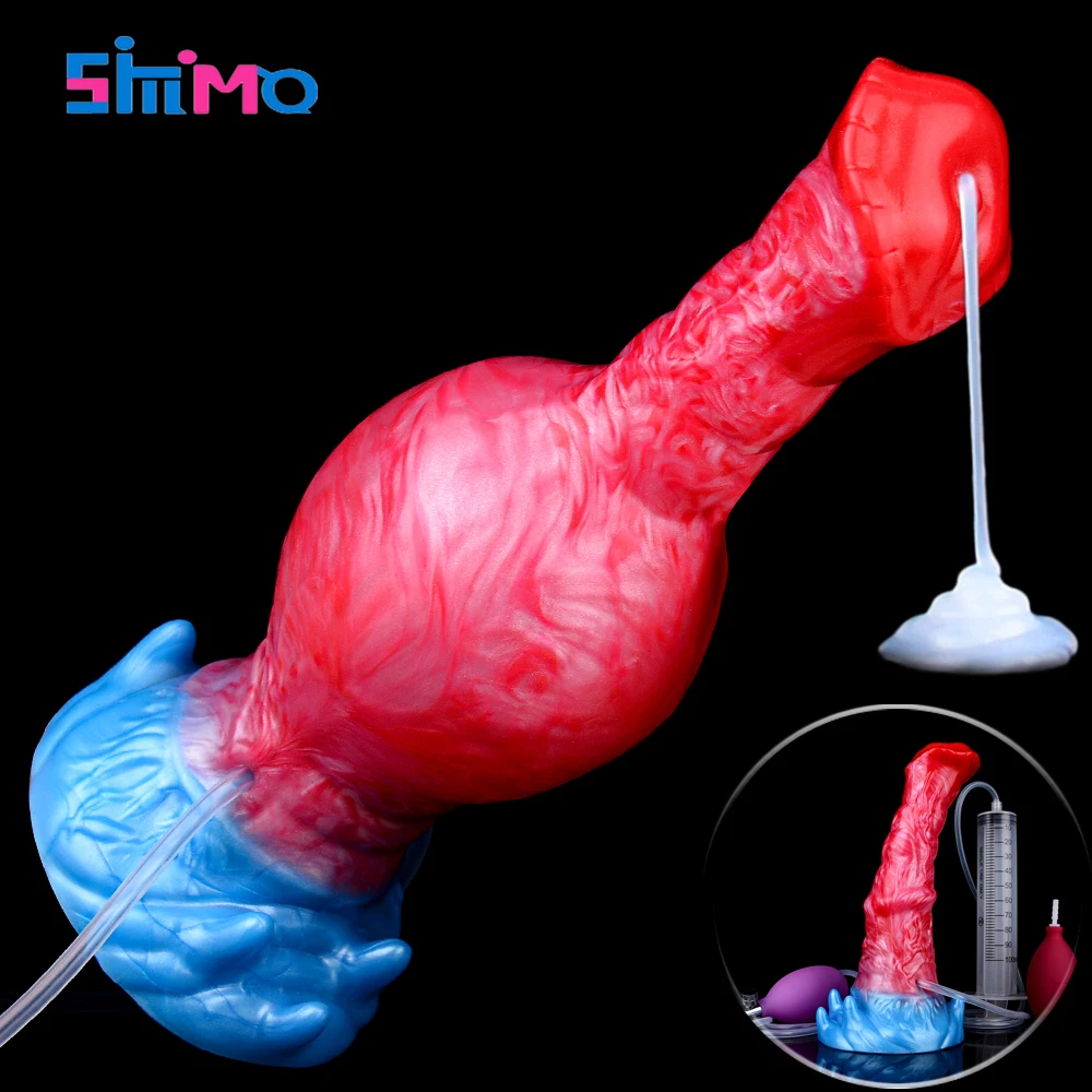 SMMQ Monster Squirting Dildo Inflatable Anal Plug Big Knot หญิง Masturbator Ejaculation อวัยวะเพศชายของเล่นสําหรับผู้ใหญ่คู่รัก