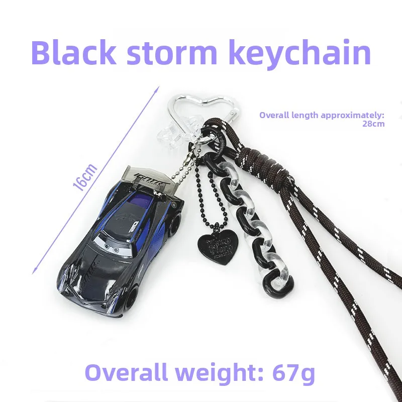 Neuer Lightning McQueen Auto-Schlüsselanhänger aus Legierung, Sammlerstück mit Lanyard und Dopamin-Kettenanhänger – Detail 13