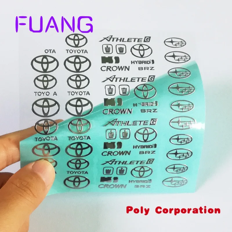 Custom  Custom Logo Stickers Ceramic Cups Glass Bottle Letters 3D Nickel Decal Label Stickers Metallic Labels Transfer Metal Wat