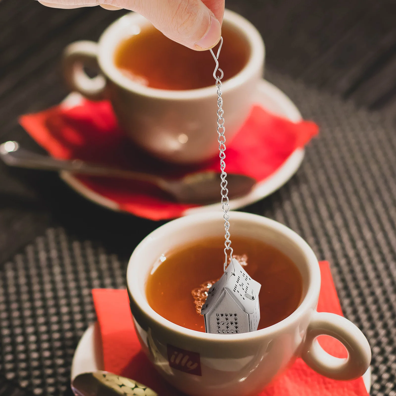 

2Pcs Premium Tea Strainer Stainless Steel Hanging Filter for Boiling Herbs Spices and Tea Making Household Kitchen Tool Mini